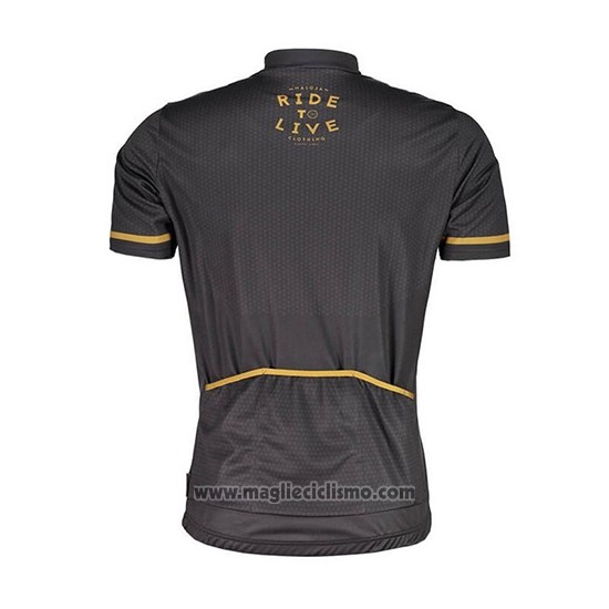 2018 Abbigliamento Ciclismo Maloja PushbikersM Nero Giallo Manica Corta e Salopette