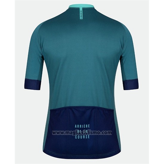 2018 Abbigliamento Ciclismo Tete de La Course Verde Blu Manica Corta e Salopette