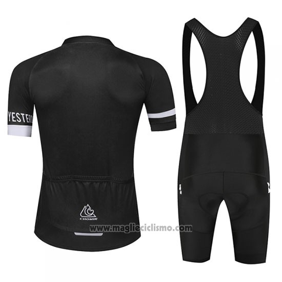 2019 Abbigliamento Ciclismo Chomir Nero Manica Corta e Salopette