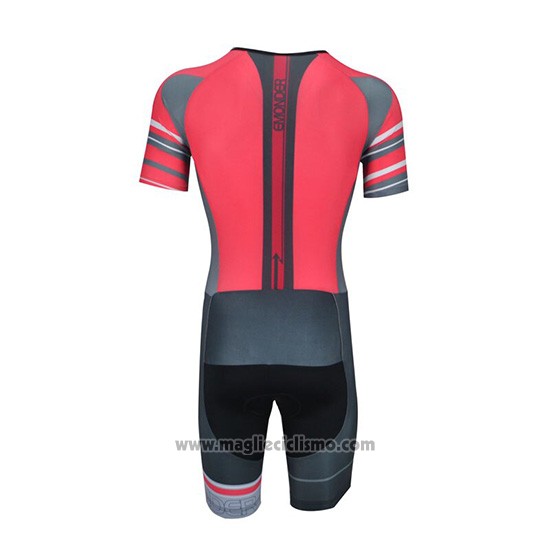 2019 Abbigliamento Ciclismo Emonder-Triathlon Nero Grigio Rosso Manica Corta e Salopette