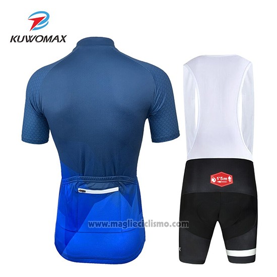 2019 Abbigliamento Ciclismo Kuwomax Blu Manica Corta e Salopette
