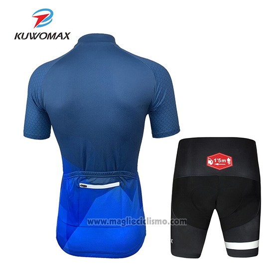 2019 Abbigliamento Ciclismo Kuwomax Blu Manica Corta e Salopette