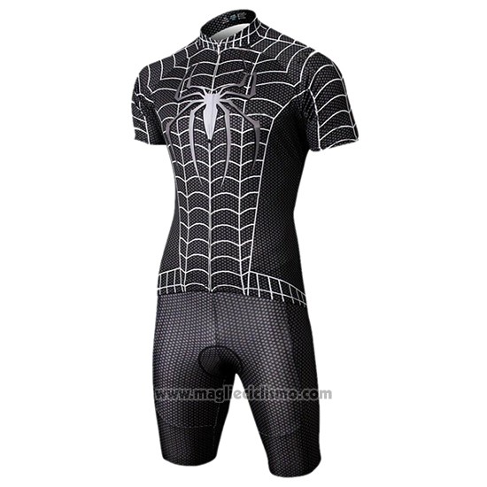 2019 Abbigliamento Ciclismo Marvel Heros Spider Man Nero Manica Corta e Salopette