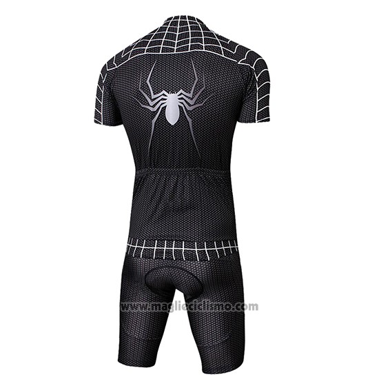 2019 Abbigliamento Ciclismo Marvel Heros Spider Man Nero Manica Corta e Salopette