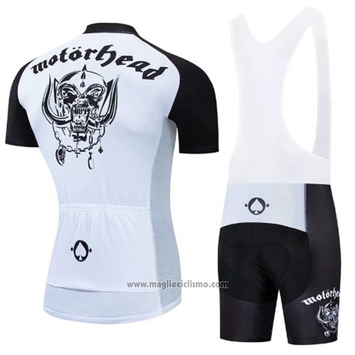 2020 Abbigliamento Ciclismo Lemmy Nero Bianco Manica Corta e Salopette
