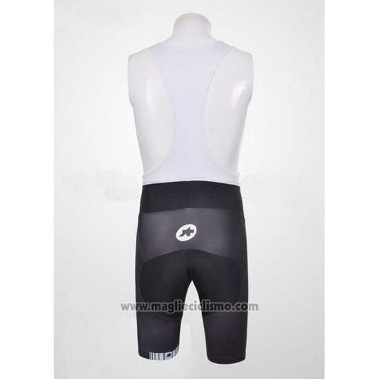 2011 Abbigliamento Ciclismo Assos Bianco e Nero Manica Corta e Salopette