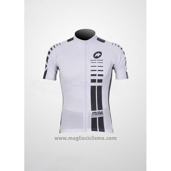 2011 Abbigliamento Ciclismo Assos Bianco e Nero Manica Corta e Salopette