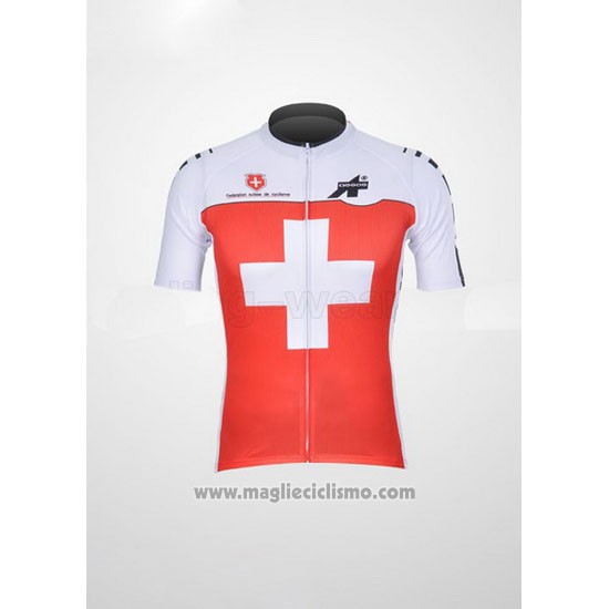 2011 Abbigliamento Ciclismo Assos Bianco e Rosso Manica Corta e Salopette
