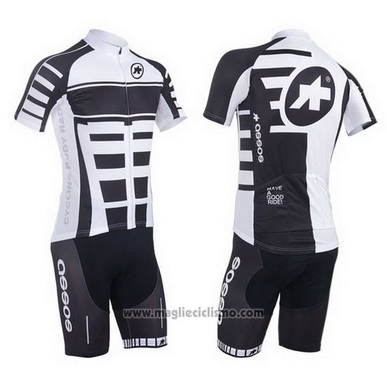 2013 Abbigliamento Ciclismo Assos Bianco e Nero Manica Corta e Salopette