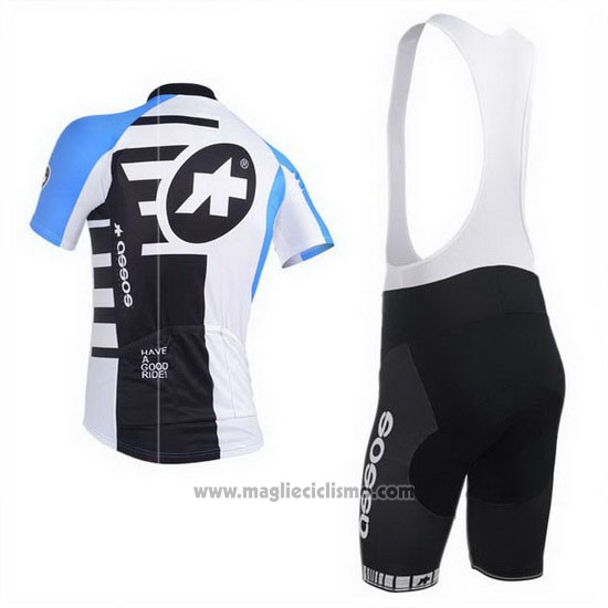 2013 Abbigliamento Ciclismo Assos Celeste e Nero Manica Corta e Salopette