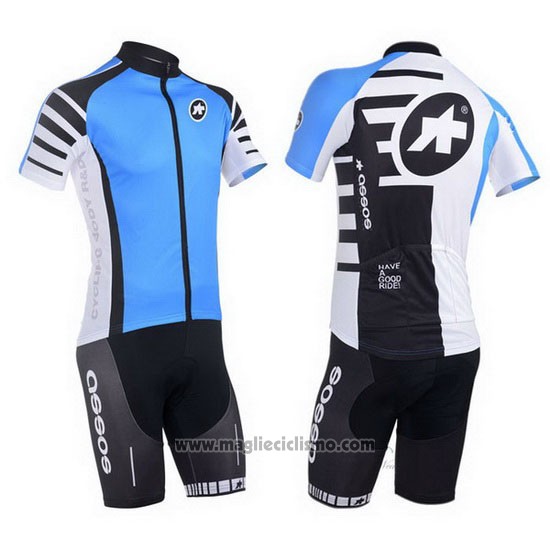 2013 Abbigliamento Ciclismo Assos Celeste e Nero Manica Corta e Salopette