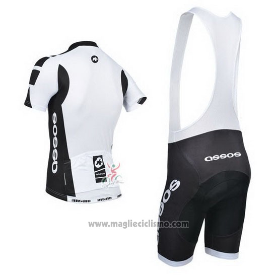 2014 Abbigliamento Ciclismo Assos Bianco e Nero Manica Corta e Salopette
