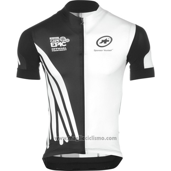 2016 Abbigliamento Ciclismo Assos Bianco e Nero Manica Corta e Salopette