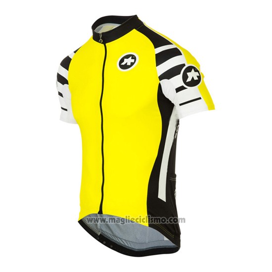 2016 Abbigliamento Ciclismo Assos Giallo Manica Corta e Salopette