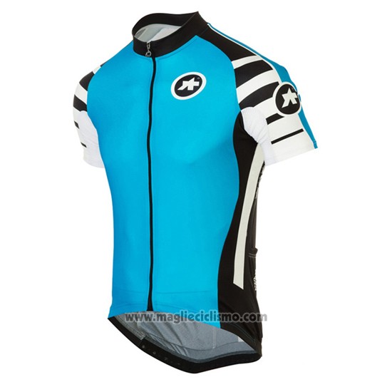 2016 Abbigliamento Ciclismo Assos Nero e Blu Manica Corta e Salopette