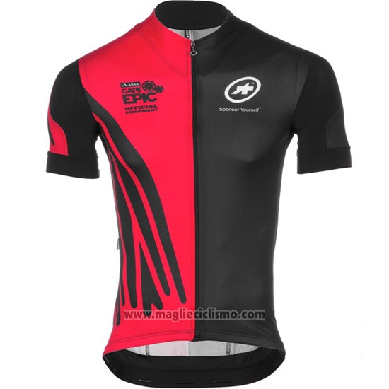 2016 Abbigliamento Ciclismo Assos Rosso e Nero Manica Corta e Salopette