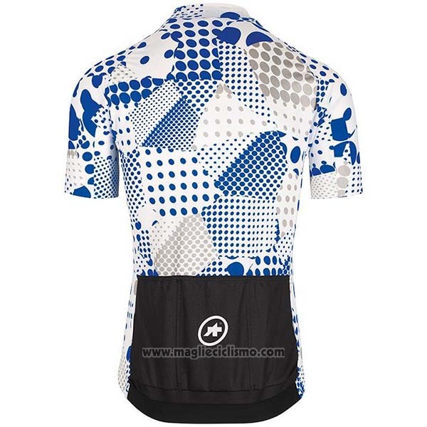 2020 Abbigliamento Ciclismo Assos Erlkoenig Blu Bianco Manica Corta e Salopette