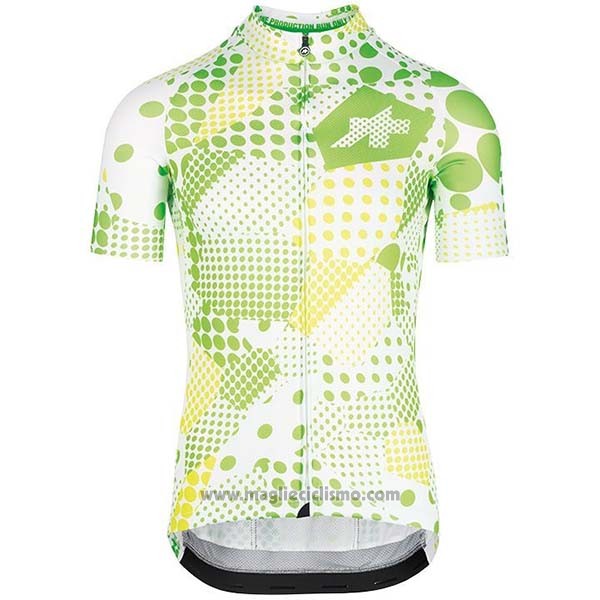 2020 Abbigliamento Ciclismo Assos Erlkoenig Verde Bianco Manica Corta e Salopette