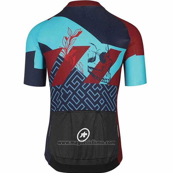 2020 Abbigliamento Ciclismo Assos Fastlane Wyndymilla Rosso Blu Manica Corta e Salopette