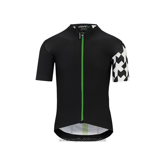 2021 Abbigliamento Ciclismo Assos Nero Bianco Verde Manica Corta e Salopette