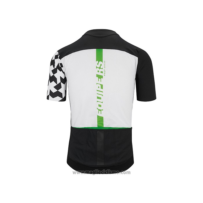 2021 Abbigliamento Ciclismo Assos Nero Bianco Verde Manica Corta e Salopette