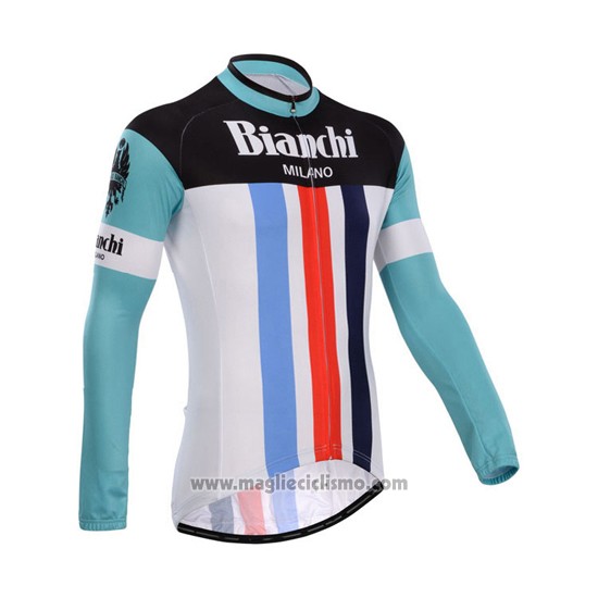 2014 Abbigliamento Ciclismo Bianchi Bianco e Verde Manica Lunga e Salopette