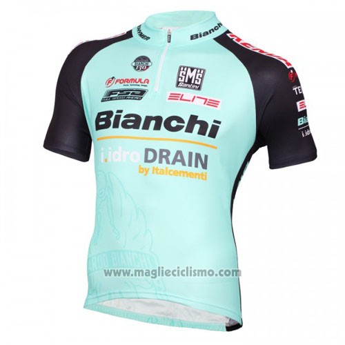 2016 Abbigliamento Ciclismo Bianchi Mtb Nero e Azzurro Manica Corta e Salopette