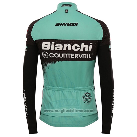 2016 Abbigliamento Ciclismo Bianchi Mtb Nero e Verde Manica Lunga e Salopette