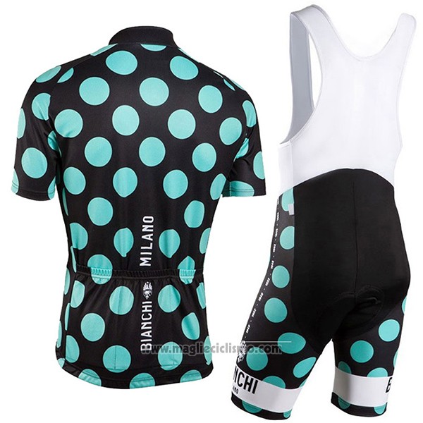 2016 Abbigliamento Ciclismo Bianchi Verde e Nero Manica Corta e Salopette
