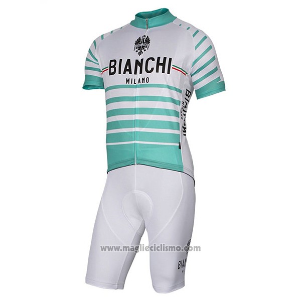 2017 Abbigliamento Ciclismo Bianchi Milano Albatros Bianco Manica Corta e Salopette