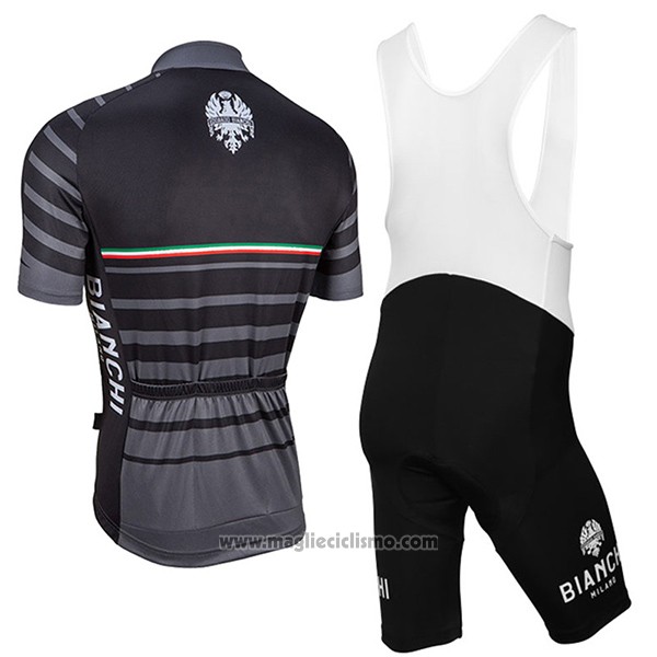 2017 Abbigliamento Ciclismo Bianchi Milano Albatros Grigio Manica Corta e Salopette