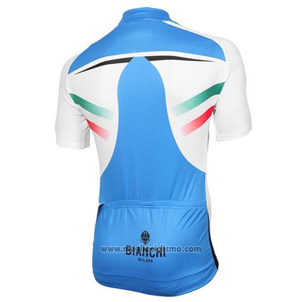 2017 Abbigliamento Ciclismo Bianchi Milano Celeste e Bianco Manica Corta e Salopette