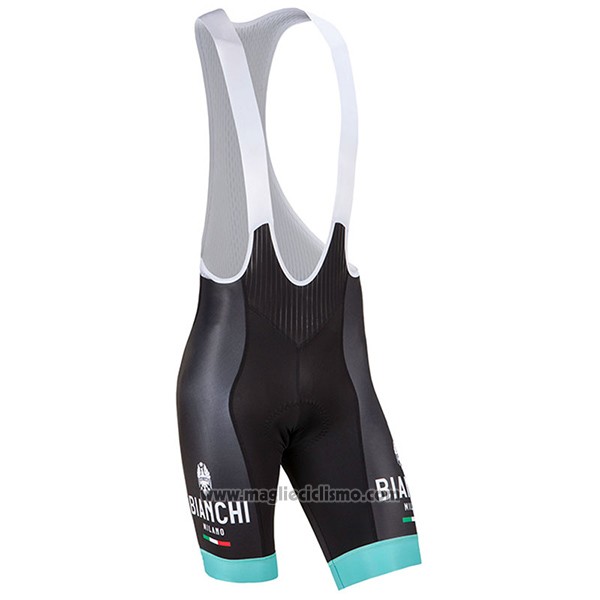 2017 Abbigliamento Ciclismo Bianchi Milano Ceresole Nero Manica Corta e Salopette