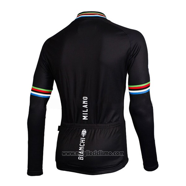 2017 Abbigliamento Ciclismo Bianchi Milano Ml Nero Manica Lunga e Salopette