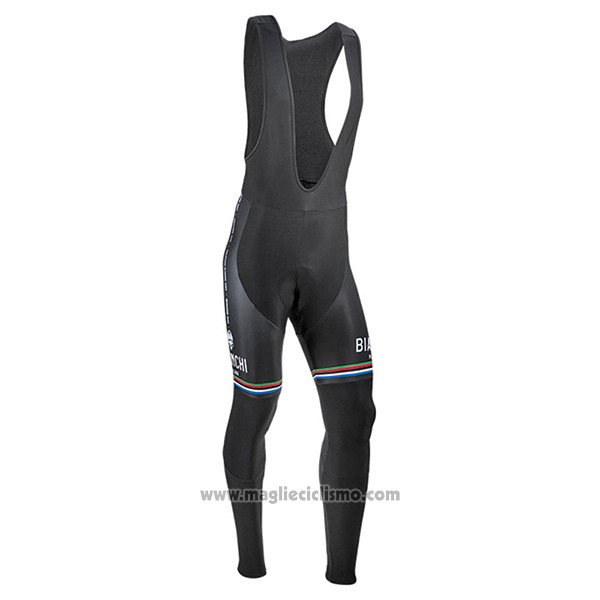 2017 Abbigliamento Ciclismo Bianchi Milano Ml Nero Manica Lunga e Salopette