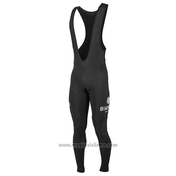 2017 Abbigliamento Ciclismo Bianchi Milano Ml Verde e Nero Manica Lunga e Salopette