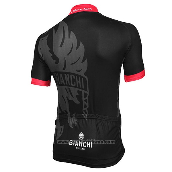 2017 Abbigliamento Ciclismo Bianchi Milano Nero Manica Corta e Salopette