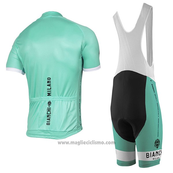 2017 Abbigliamento Ciclismo Bianchi Milano Pride Verde Manica Corta e Salopette