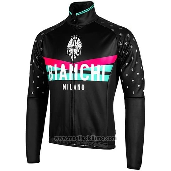 2019 Abbigliamento Ciclismo Bianchi Milano PB Nero Rosso Manica Lunga e Salopette