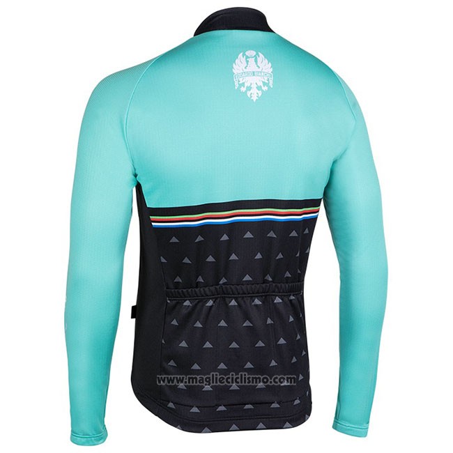 Abbigliamento Ciclismo Bianchi Milano Nalles Azzurro Nero Manica Lunga e Salopette