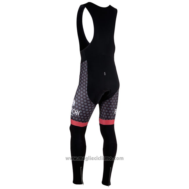 Abbigliamento Ciclismo Bianchi Milano Petroso Nero Rosso Manica Lunga e Salopette