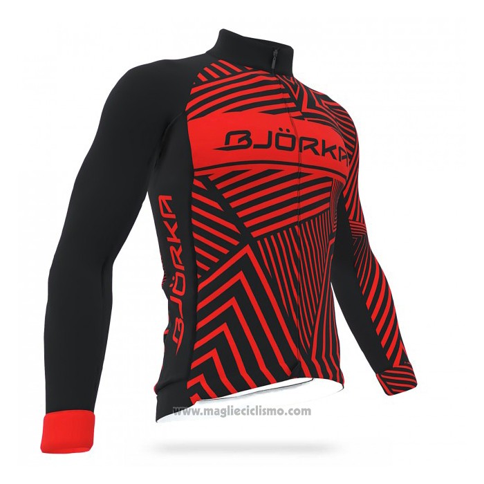 2021 Abbigliamento Ciclismo Bjorka Rosso Manica Lunga e Salopette