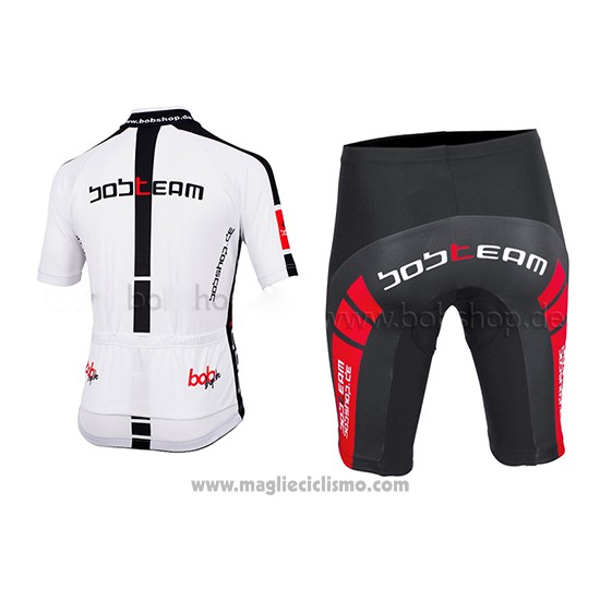 2015 Abbigliamento Ciclismo Bobteam Bianco Manica Corta e Salopette