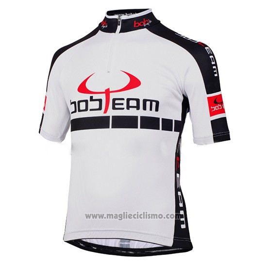 2015 Abbigliamento Ciclismo Bobteam Bianco Manica Corta e Salopette