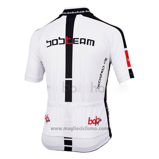 2015 Abbigliamento Ciclismo Bobteam Bianco Manica Corta e Salopette