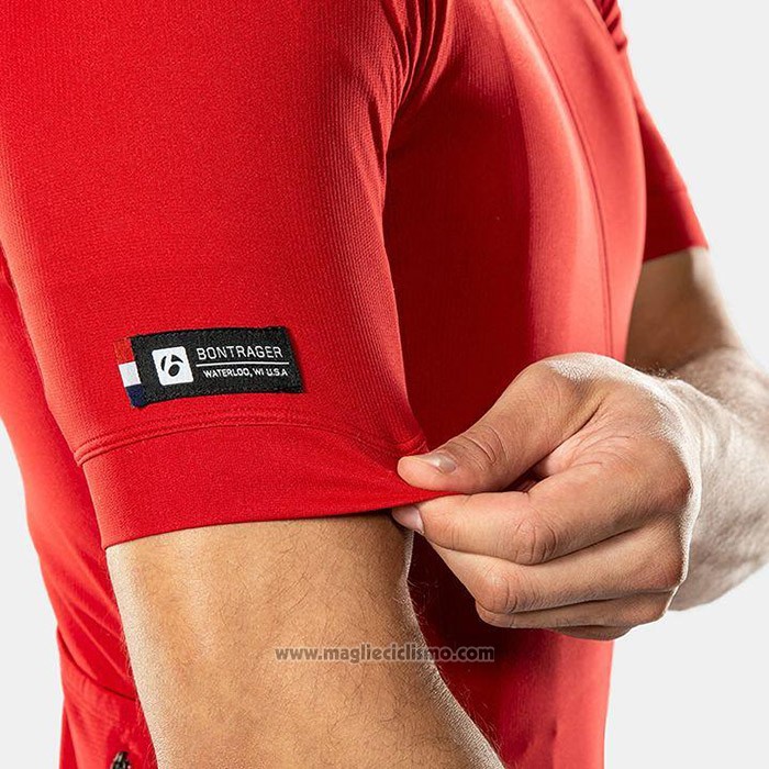 2020 Abbigliamento Ciclismo Bontrage Rosso Manica Corta e Salopette