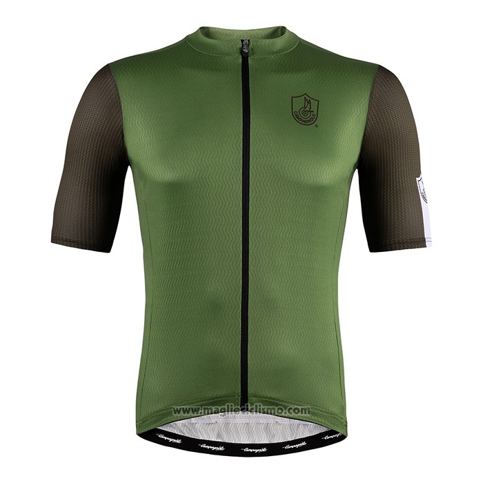 2022 Abbigliamento Ciclismo Campagnolo Verde Manica Corta e Salopette