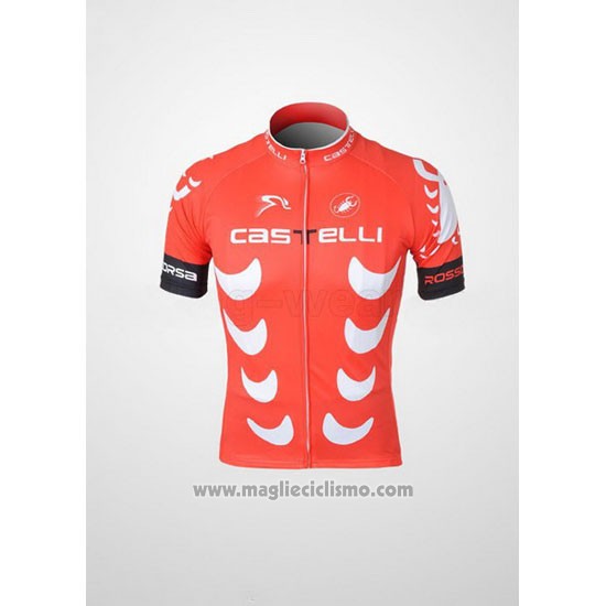 2010 Abbigliamento Ciclismo Castelli Bianco e Rosso Manica Corta e Salopette