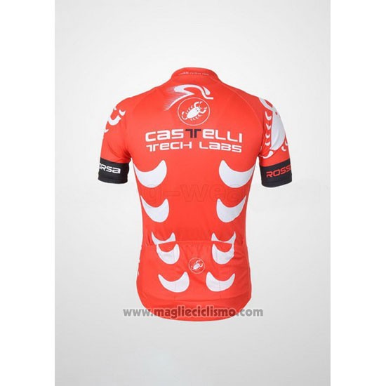 2010 Abbigliamento Ciclismo Castelli Bianco e Rosso Manica Corta e Salopette
