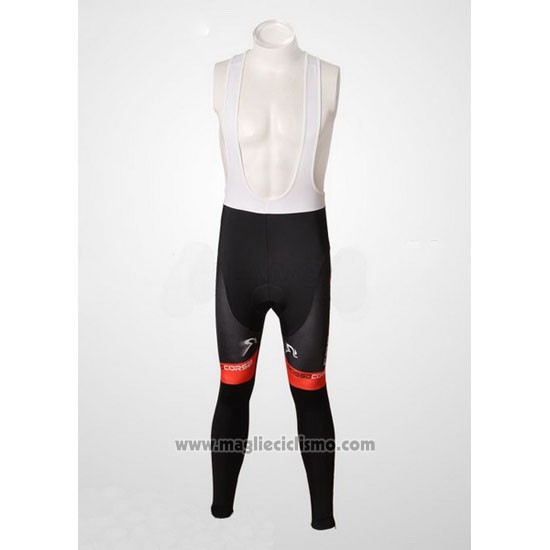 2010 Abbigliamento Ciclismo Castelli Bianco e Rosso Manica Lunga e Salopette